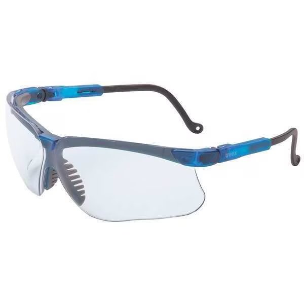 Genesis Safety Glasses, Anti-Fog, Anti-Scratch, Half-Frame, Vapor Blue Frame, Clear Lens, Honeywell Uvex, Mfr#: S3240HS