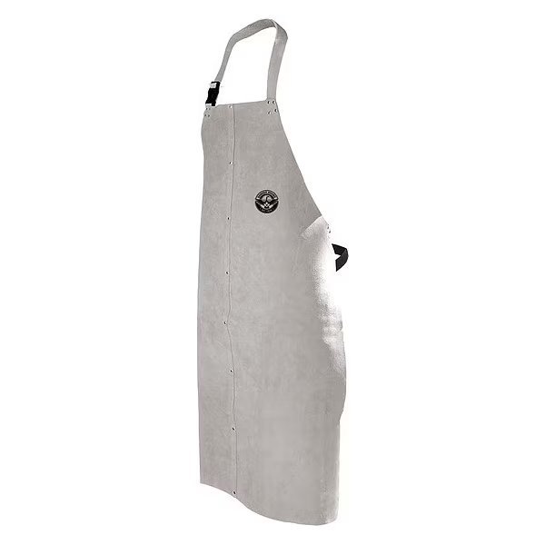 Welding Apron, Leather, Pearl Gray, 48" L, Bdg, Mfr#: 64-1-63-48