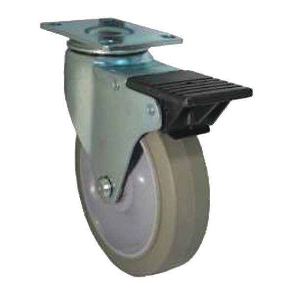 Grey, Caster Set, 5 in Dia., Flexcart, Mfr#: FC-HDLC