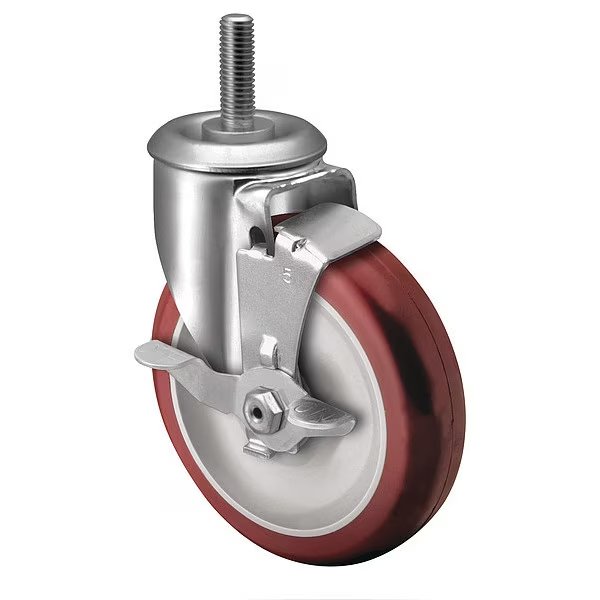 3-1/2" X 1-1/4" Non-Marking Polyurethane Hi-Tech Swivel Caster, Side Brake, Loads Up To 250 lb, Colson, Mfr#: 2.03254.95 BRK1