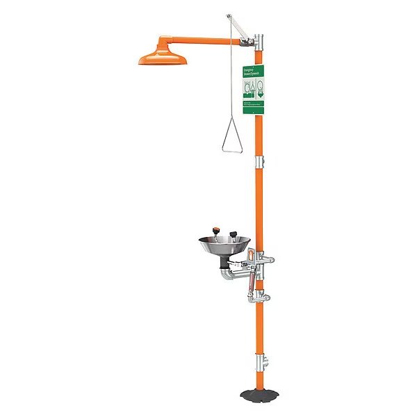 Shower with Eye Wash, Galvanized Pipe, Guardian Equipment, Mfr#: G1943