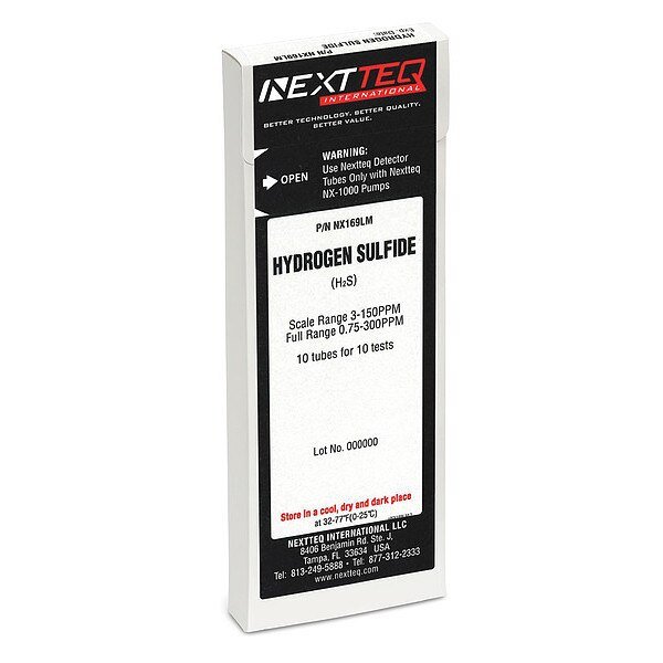 Detector Tube, For Hydrogen Sulfide, Nextteq, Mfr#: NX169LM