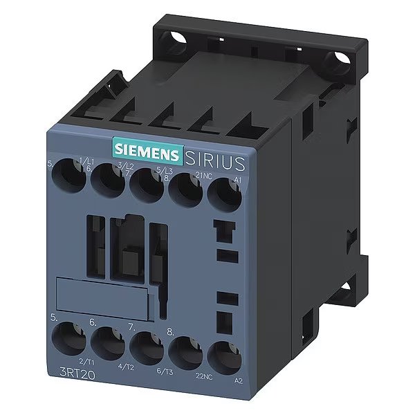 IECPowerContactor, Non-Reversing, 220VAC, Siemens, Mfr#: 3RT20161AN22