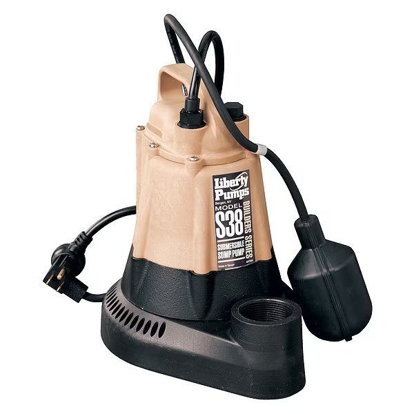Submersible Sump Pump, HP 1/3,115V, 60 Hz, Liberty Pumps, Mfr#: S38-2