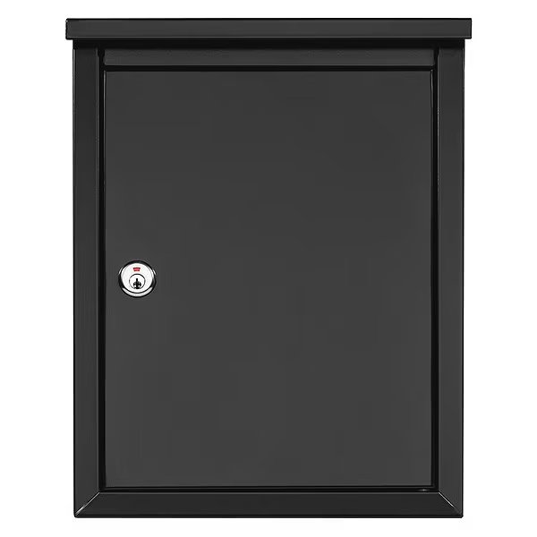 Mailbox, Black, Powder Coated, 1 Doors, Wall Mounted, Locking, Architectural Mailboxes, Mfr#: 2580B-10