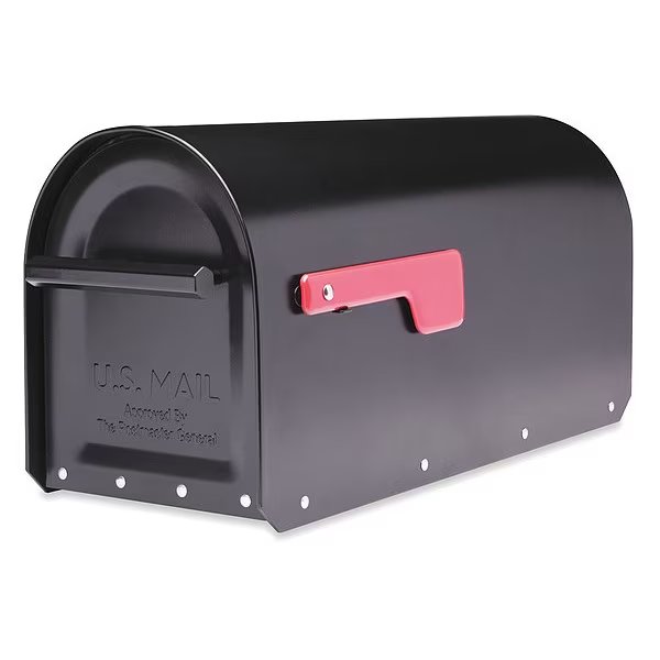 Mailbox, Black, Powder Coated, 1 Doors, Surface/Post, Heavy Duty, Architectural Mailboxes, Mfr#: 5560B-R-10