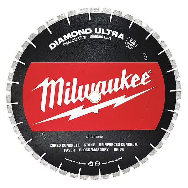 14 in. Diamond Ultra Segmented Concrete Cutting Blade, Milwaukee Tool, Mfr#: 49-93-7540