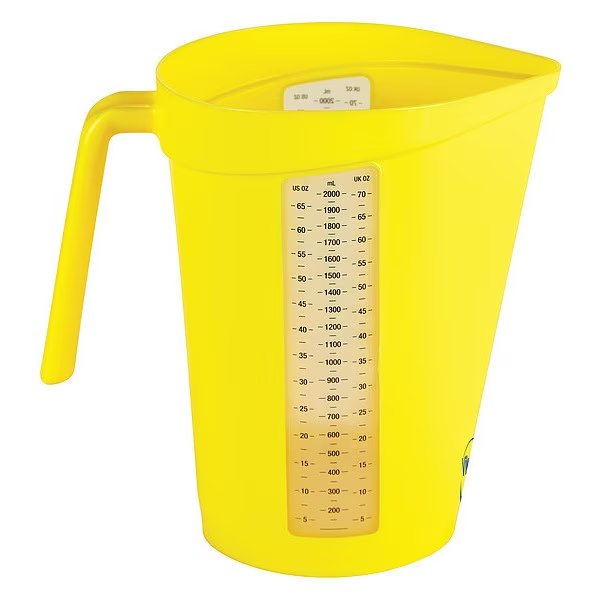 Measuring Cup, 2 qt., Polypropylene, Yellow, Vikan, Mfr#: 60006