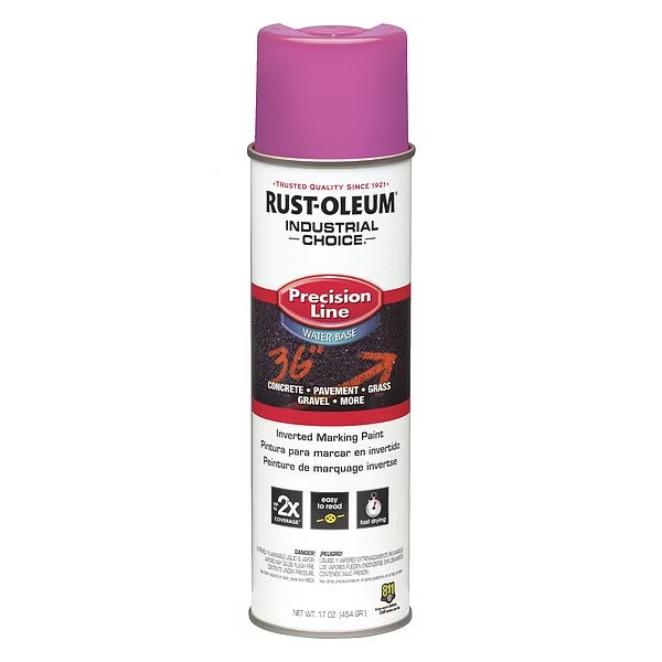 Inverted Marking Paint, 17 oz., Safety Purple, Water -Based, Industrial Choice, Mfr#: 1868838