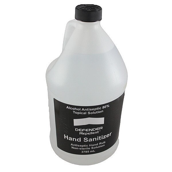 Hand Sanitizer, Size 1 gal., PK4, Defender Repellent, Mfr#: RT-80HS001-4PK