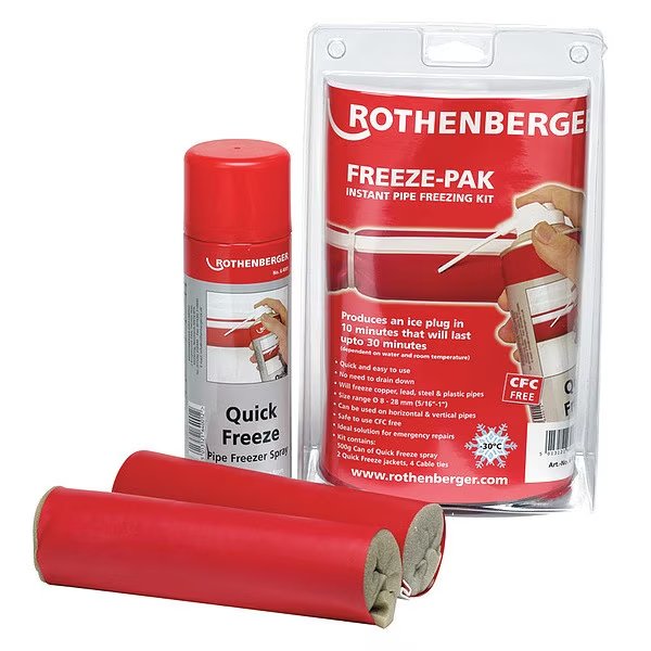 Pipe Freezing Spray Kit, 304mL Capacity, Rothenberger, Mfr#: 1500003034
