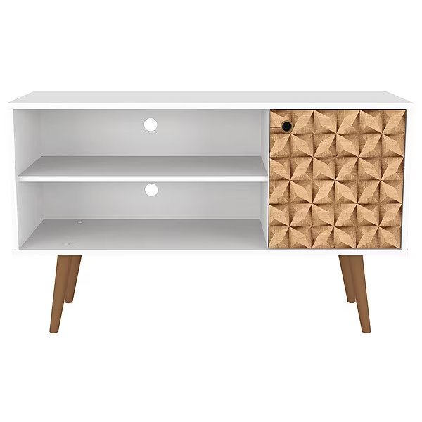 TV Stand, Mid Century, 42.52", White, Manhattan Comfort, Mfr#: 212BMC67