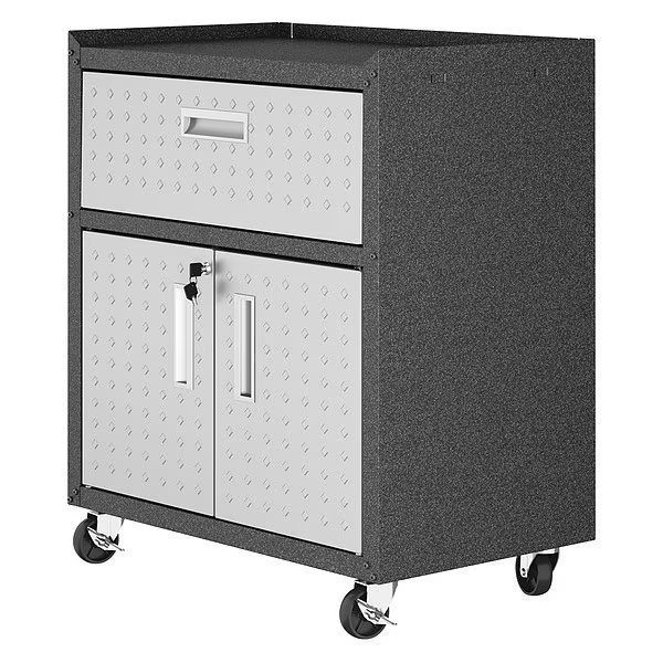 Mobile Cabinet, 30.3 in W, Grey, Manhattan Comfort, Mfr#: 2GMCC