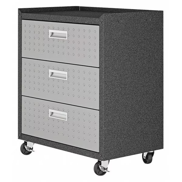 Mobile Garage Storage Chest, 30.3 in W, Grey, Manhattan Comfort, Mfr#: 4GMCC