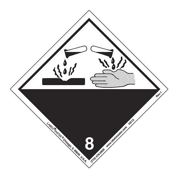 Corrosive Label, Interntnl, Paper, PK500, Labelmaster, Mfr#: HC13
