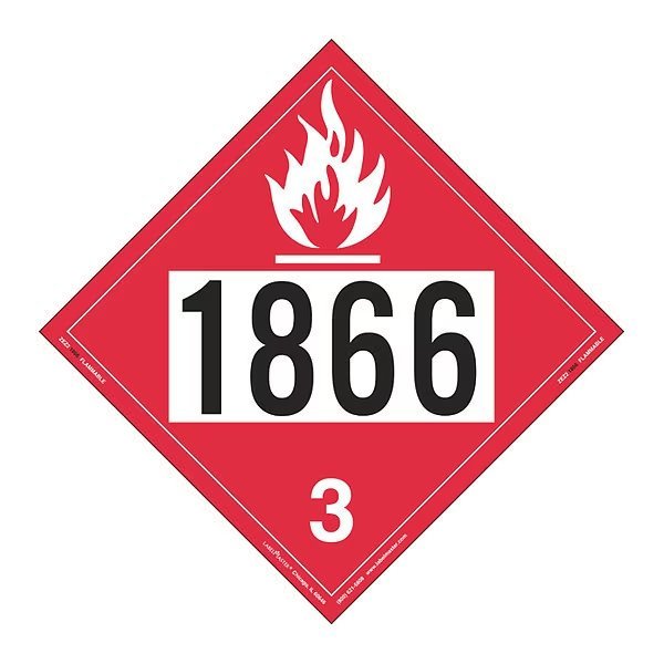 Flammable Liquid Placard 1866, PK25, Labelmaster, Mfr#: ZEZ21866