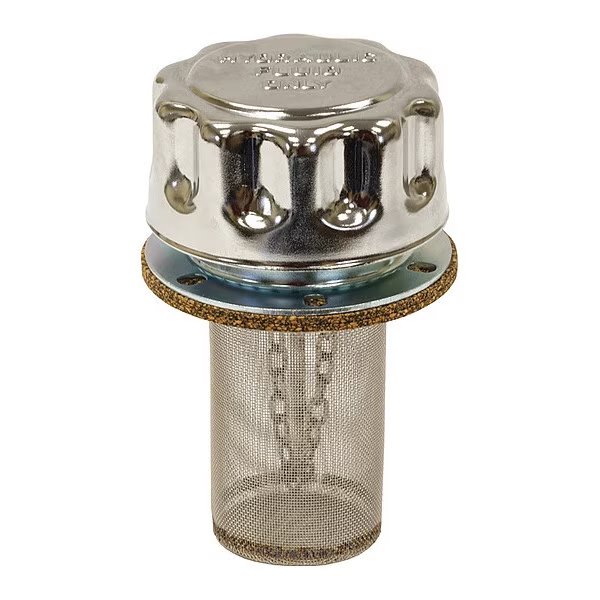 Chrome Filler-Strainer Breather Cap Assembly With Locking Tab, Buyers Products, Mfr#: TFA005715L