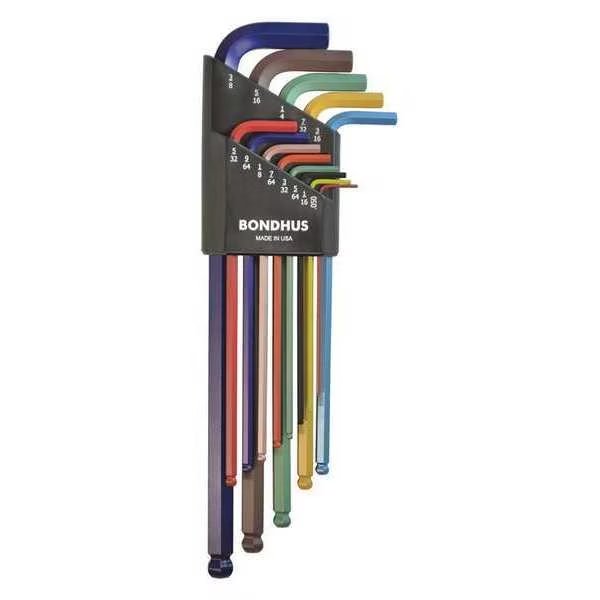 13 Piece SAE L-Shape Hex Key Set, 69637, Bondhus, Mfr#: 69637