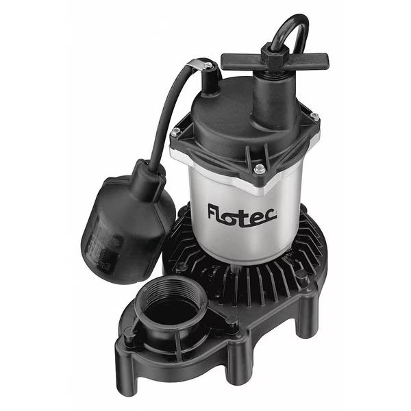 1/4 HP 1-1/2" Sump Pump, Zinc/Thermoplastic, 1/4HP, Flotec, Mfr#: FPZS25T