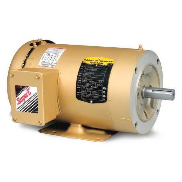 3-Phase AC Induction Motor, 15 HP, 215TC Frame, 230V AC, 460V AC Voltage, 3,500 Nameplate RPM, Baldor-Reliance, Mfr#: CEM3713T