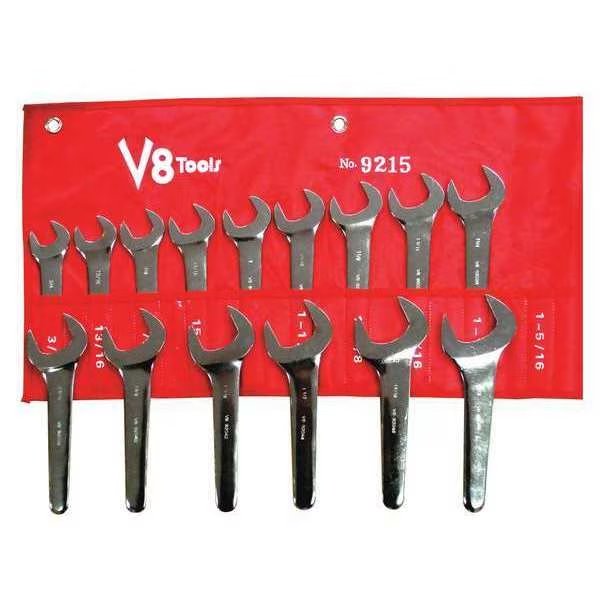 Service Wrench Set, 3/4" - 1-5/8", 15 pcs., V-8 Tools, Mfr#: 9215