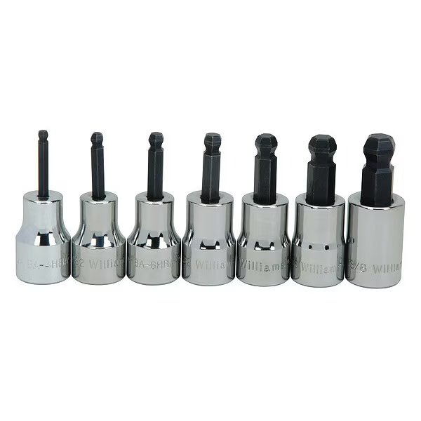 3/8" Drive Ball Hex Socket Set, Williams, Mfr#: WSBB-7RC
