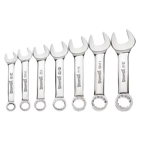 Williams Stubby Wrench Set, 7 pcs., 3/8"-3/4", Williams, Mfr#: 11030