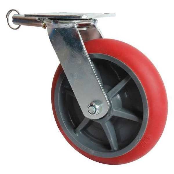 Polyurethane Caster w/Wheel Lock, 8", Metaltech, Mfr#: I-DCC8RL
