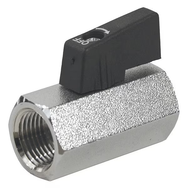 1/8" NPT Nickel Plated Brass Mini Valve, Jomar Valve, Mfr#: T-84-M