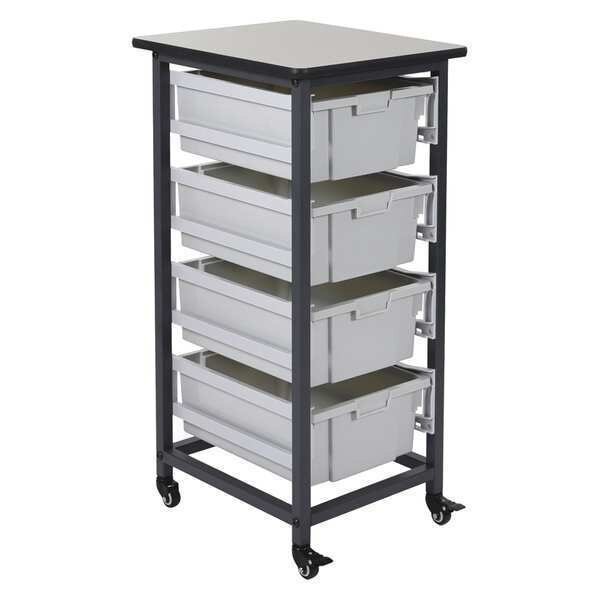 Stackable Storage Bins, (4 S), Luxor, Mfr#: MBS-SR-4L