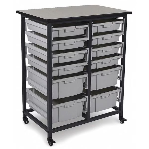Stackable Storage Bins, (8 S, 4 L), Luxor, Mfr#: MBS-DR-8S4L