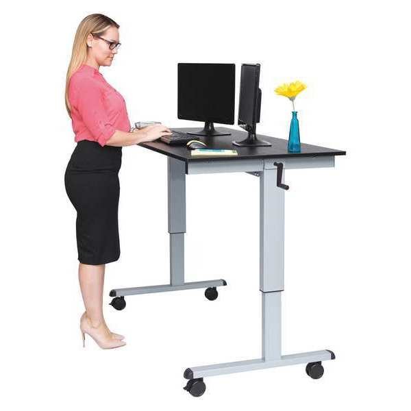 Crank Adjustable, Stand Up Desk, 60", Luxor, Mfr#: STANDCF60-AG/BO