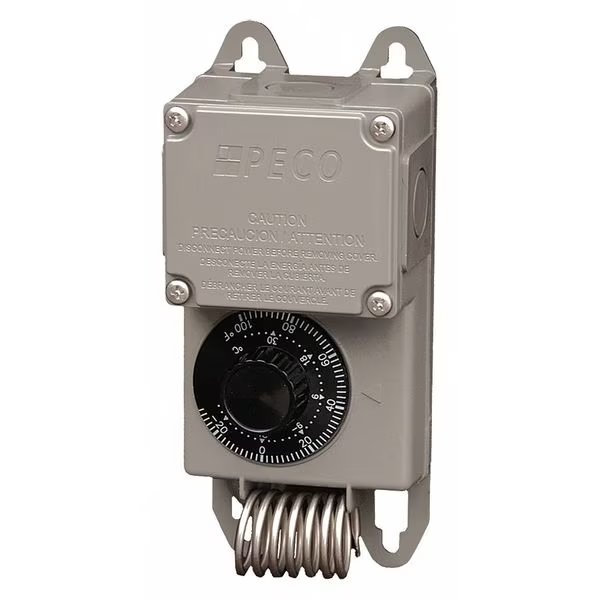 Line Voltage Thermostat, -30 Degrees to 100 Degrees F, SPDT, Peco, Mfr#: TF115-023
