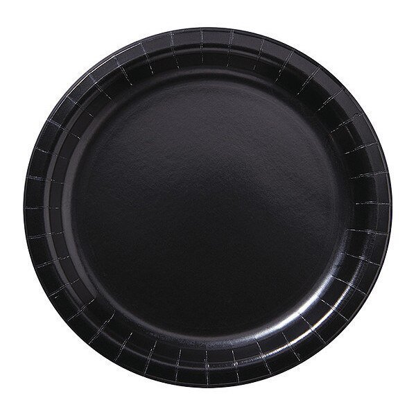 Paper Plate, Black, 9" Round, PK50, Hoffmaster, Mfr#: PL7096