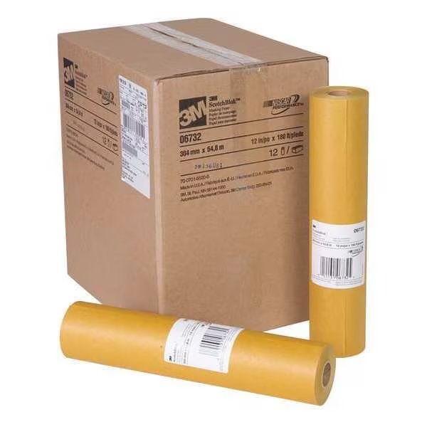 Masking Paper, 12"x 180ft., PK12, 3M, Mfr#: 06732