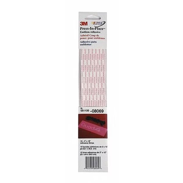 Press-In, Emblem Adhesive, 2" x 12", PK60, 3M, Mfr#: 08069