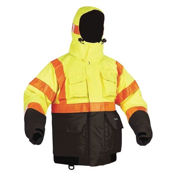 Flotation Jacket, Hi Vis, Deluxe, Hood, L, Kent Safety, Mfr#: 151800-410-040-23