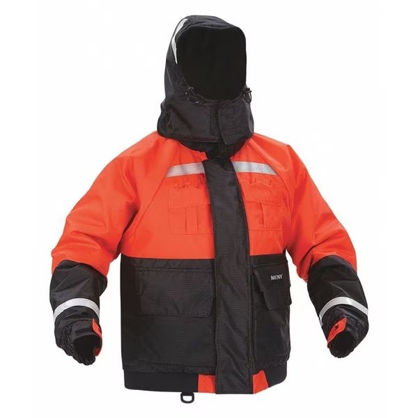 Flotation Jacket, Deluxe, Hood, Orange, L, Kent Safety, Mfr#: 151800-200-040-23