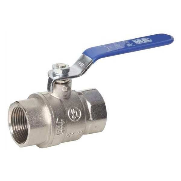 Brass Ball Valve, Plated, 3/4" FPT, 600 CWP, Midwest Control, Mfr#: G-FPC-75