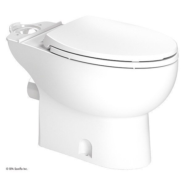 Toilet Bowl, Floor Mount, Elongated, White, Saniflo, Mfr#: 087