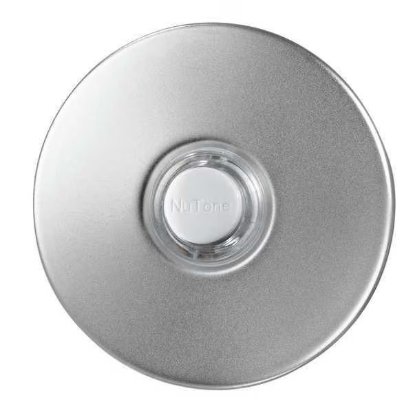 Pushbutton, Satin Nickel Stucco, Lighted, Broan, Mfr#: PB41LSN