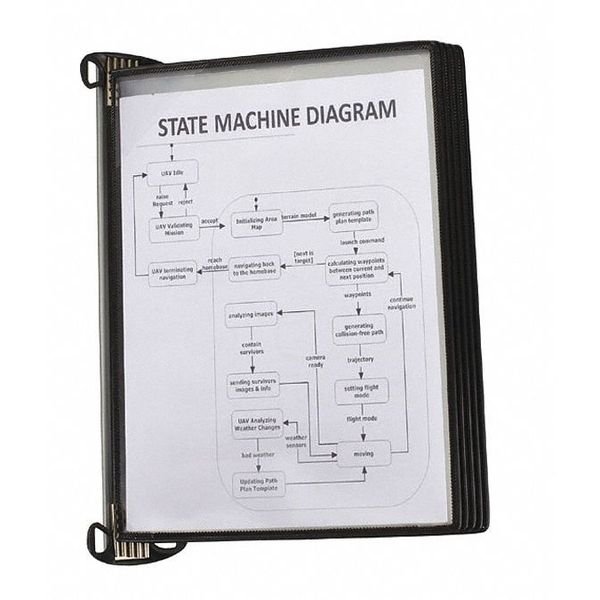 T-Pro Magnetic Wall Unit, 5 Pockets, Blk, Tarifold, Mfr#: TP920306