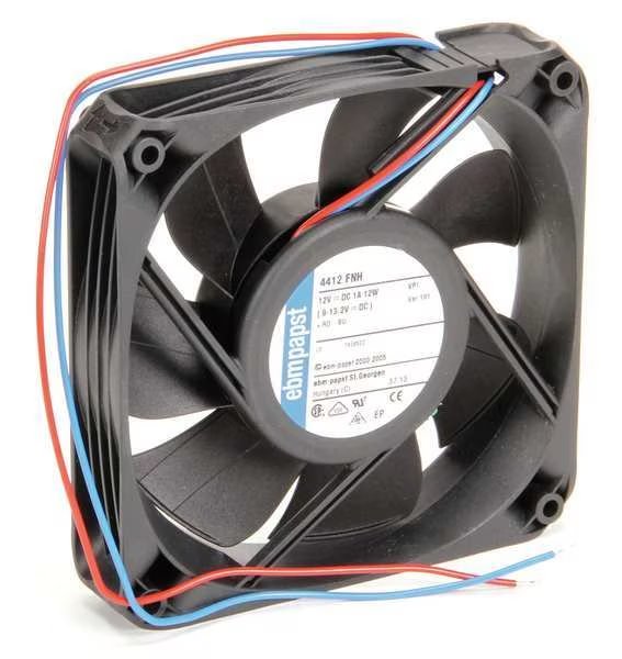 Axial Fan, Square, 12V DC, 132 cfm, 4 11/16 in W., Ebm-Papst, Mfr#: 4412FNH