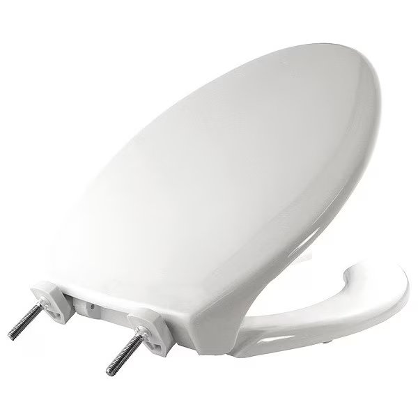 Toilet Seat, With Cover, Plastic, Elongated, White, Bemis, Mfr#: 7850TDG-000
