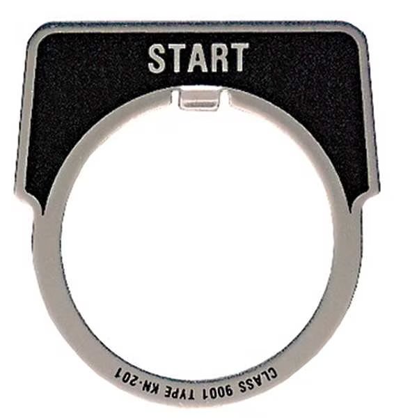 Legend Plate, Start, White/Black, Schneider Electric, Mfr#: 9001KN201