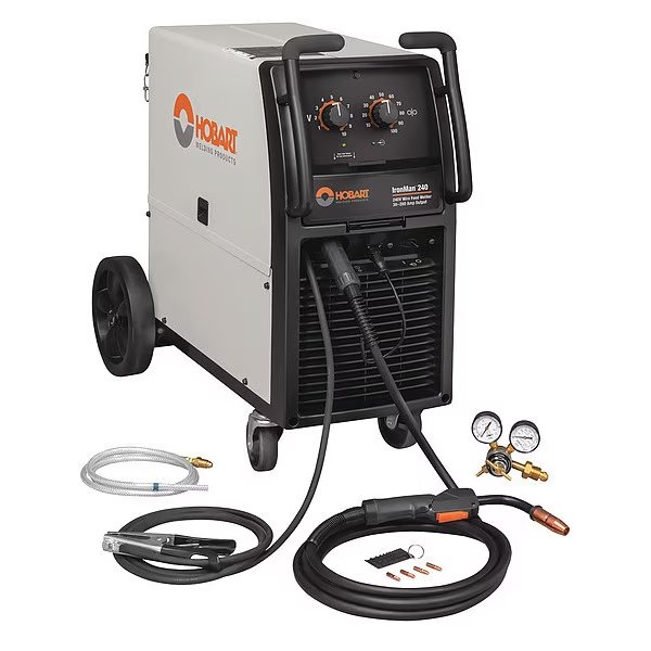 MIG Welder, Ironman 240, 1, 240V AC, 30 to 250A DC, 60 %, Hobart Welding Products, Mfr#: 500574