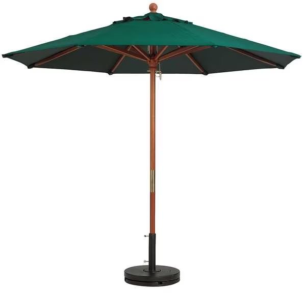 9ft Wooden Market Umbrella, forest green, Grosfillex, Mfr#: 98912031