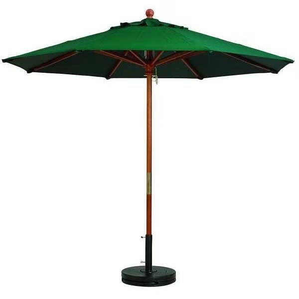 7ft Wooden Market Umbrella, Forest Green, Grosfillex, Mfr#: 98942031