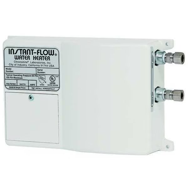 208VAC, Both Electric Tankless Water Heater, Undersink, 80 Degrees  to 120 Degrees F, 8320 W, Chronomite Labs, Mfr#: SR-40/208 HTR-I