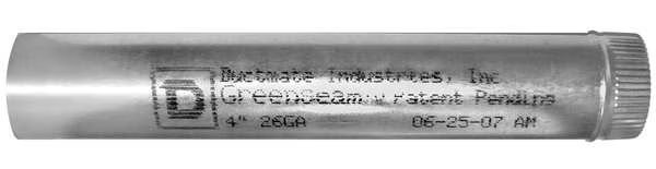 Round Snap Lock Pipe, 8 in Duct Dia, Galvanized Steel, 24 GA, 60" L, Greenseam, Mfr#: GR60SPBGP8GA24